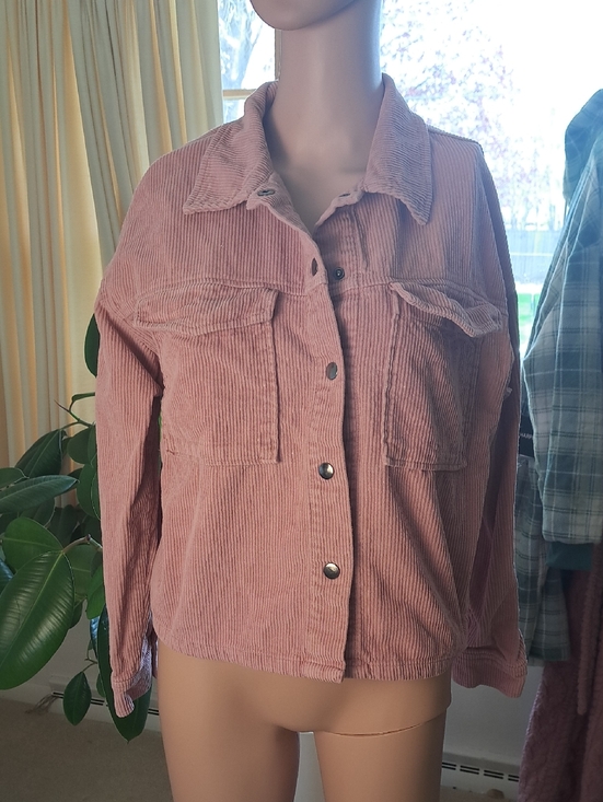 Celebrity Pink Jackets & Blazers - Women's Corduroy Snap Jacket - Dusty Rose S Ptp 21"